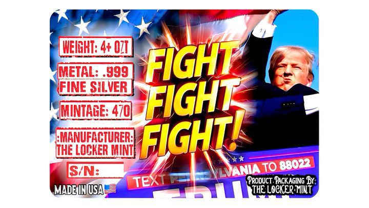 2024 We the People Trump G-19 Pistol shaped Poured 4 oz Silver Bar in Card by Locker Mint
(470 Mintage)