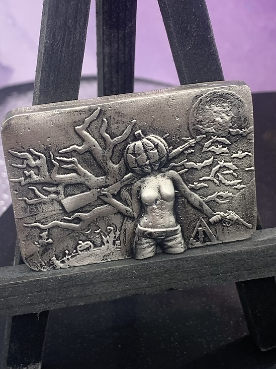 Jack-o-lantern Gunslinger Hand poured silver