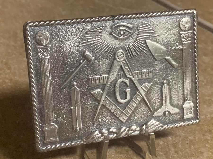 Masonic Bar Hand poured silver