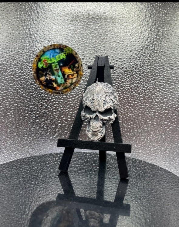 Pirate Skull Hand poured silver