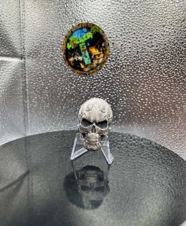 Pirate Skull Hand poured silver