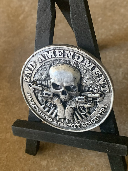 Second Amendment Round Hand poured silver