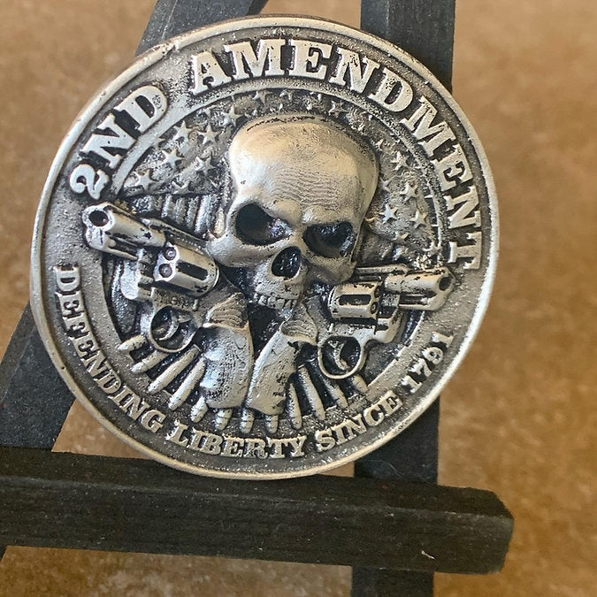 Second Amendment Round Hand poured silver