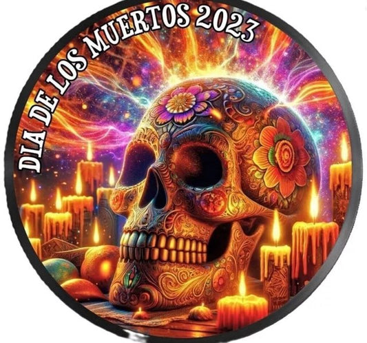 2023 Mexico Libertad Dia de los Muertos 1 oz Silver Colorized Ruthenium Coin