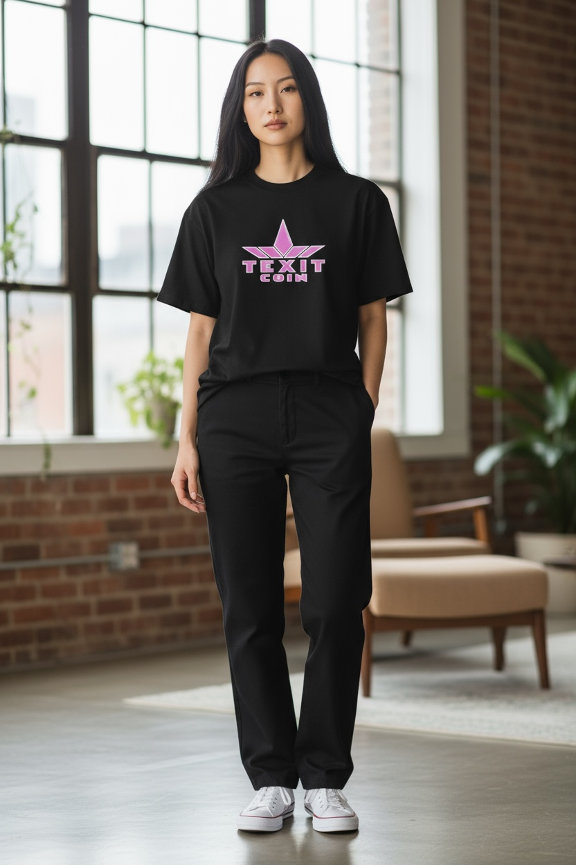 Womens Sparkly Texit Coin Tee