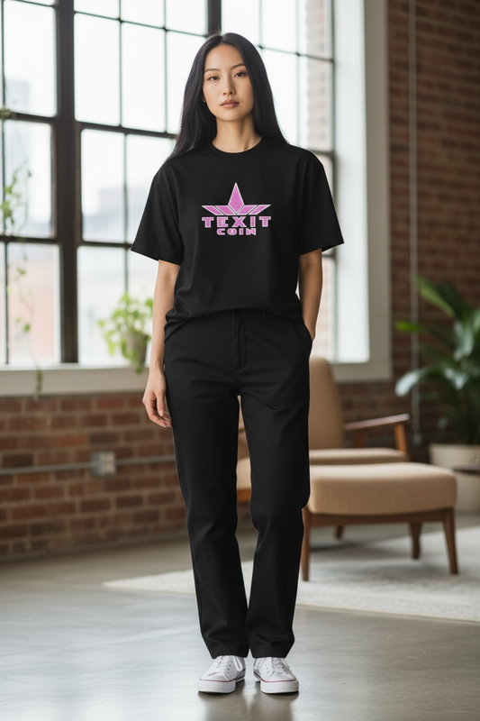 Womens Sparkly Texit Coin Tee