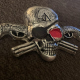 Skull and Crossguns Hand poured silver