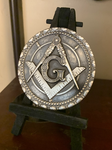 Masonic Medallion Hand poured silver