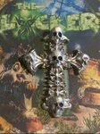 Skull Cross Hand poured silver